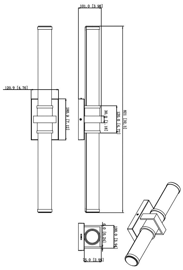 Z-Lite Idris 32 1/2" Wide Modern Gold LED 2-Light Bath Light