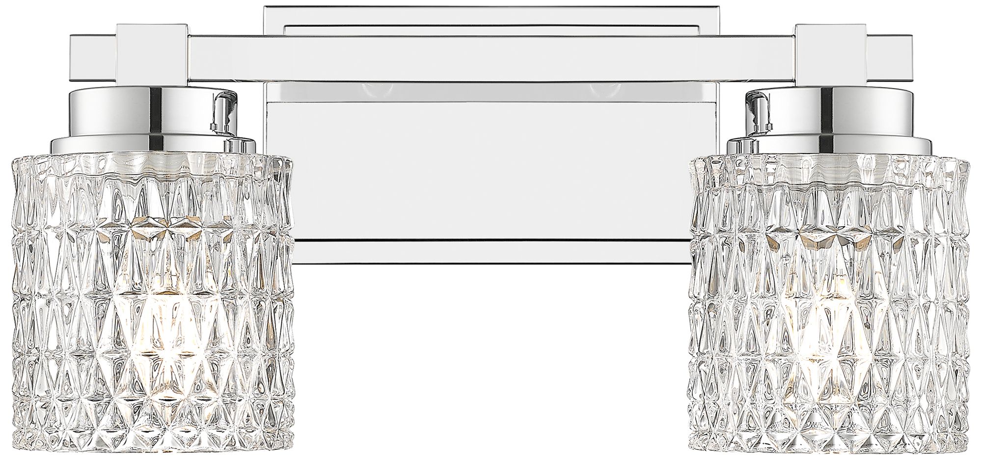 Image 4 Z-Lite Jacqueline Chrome  2 Light Vanity with Clear Diamond Glass Shade more views