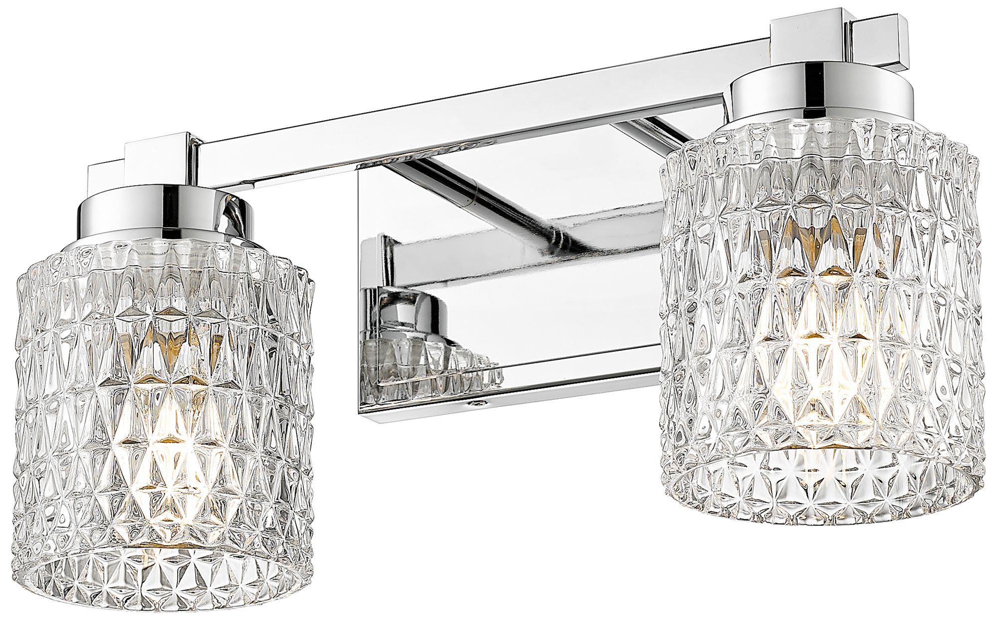 Image 5 Z-Lite Jacqueline Chrome  2 Light Vanity with Clear Diamond Glass Shade more views