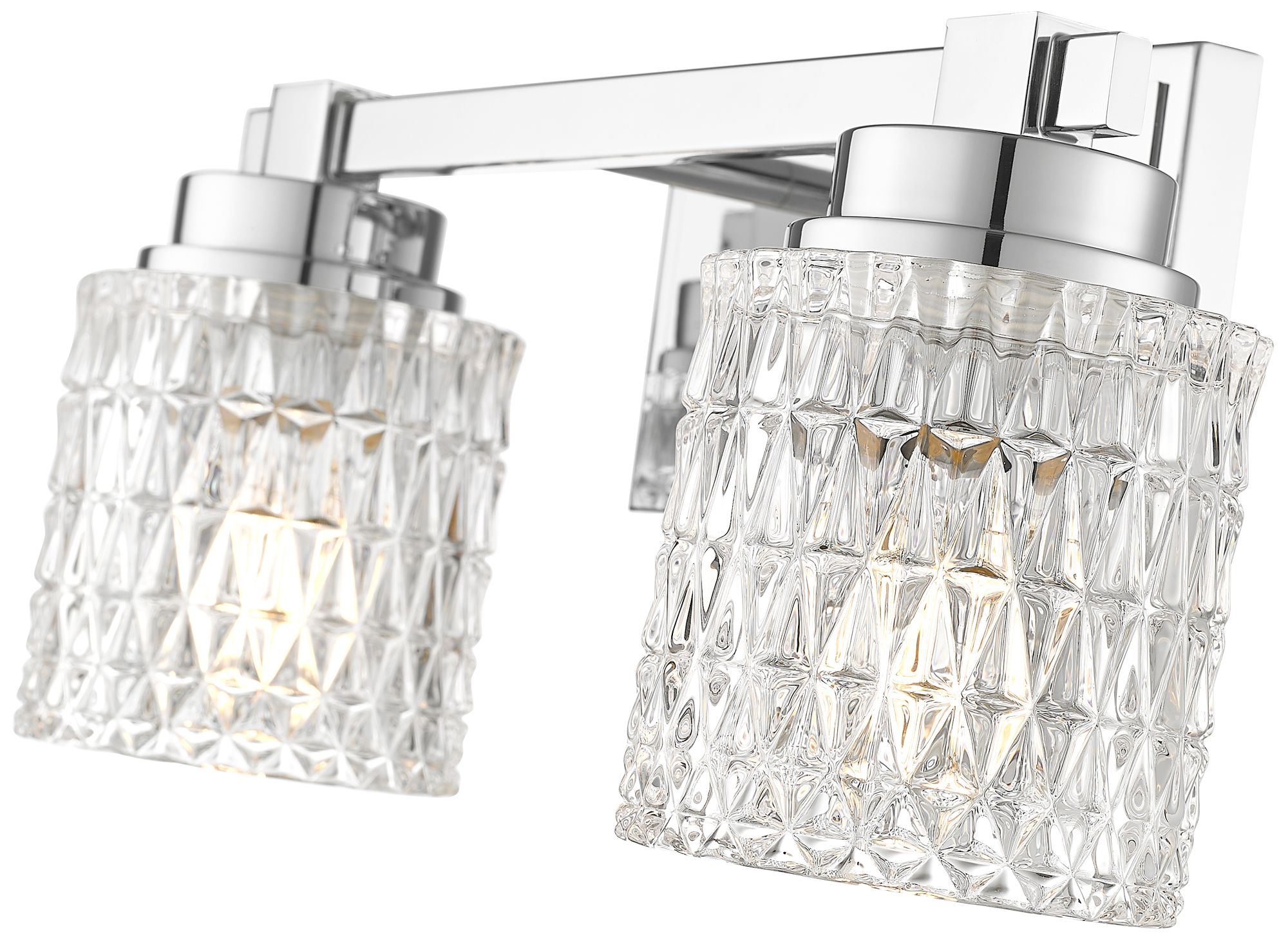 Image 6 Z-Lite Jacqueline Chrome  2 Light Vanity with Clear Diamond Glass Shade more views