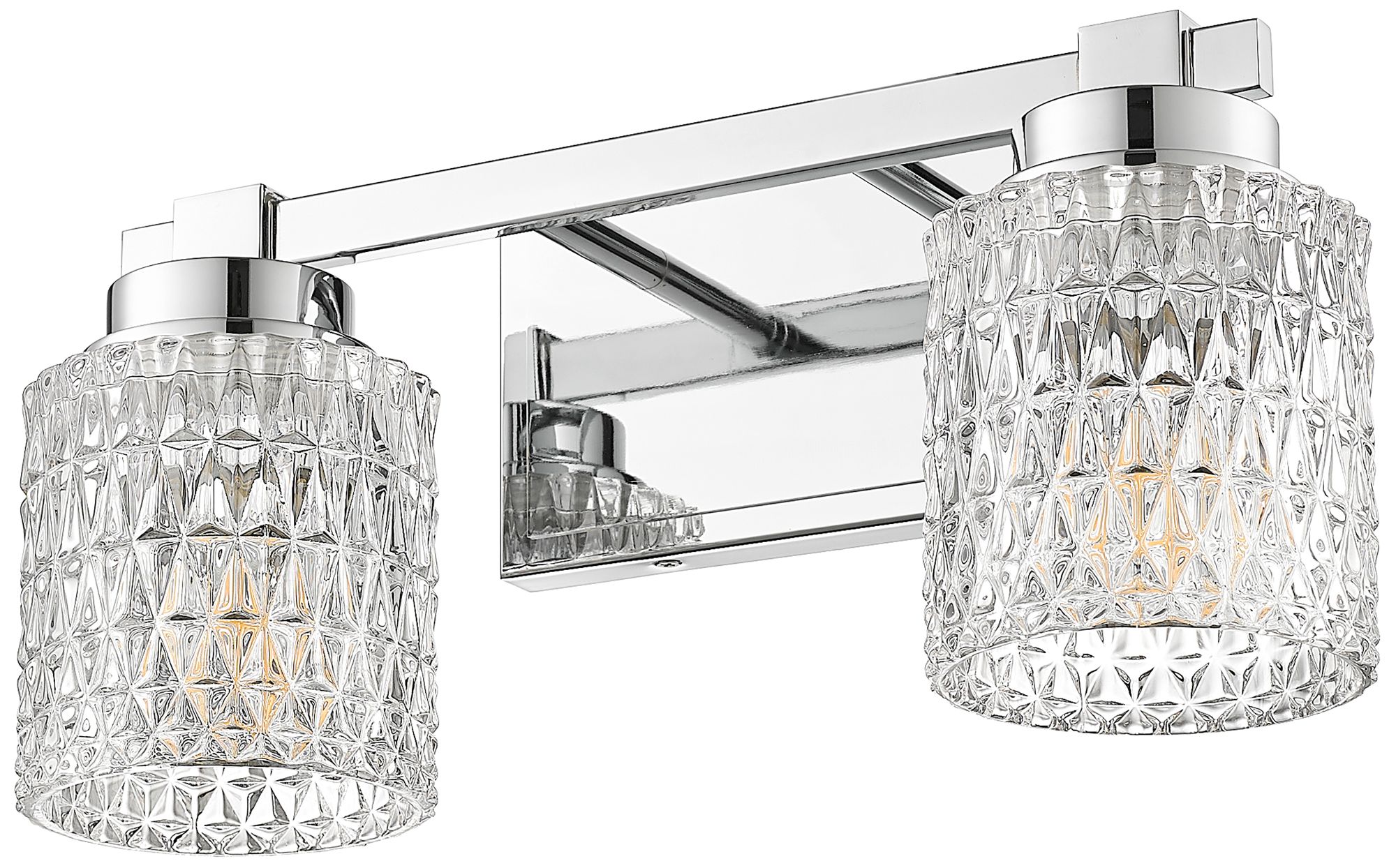 Image 7 Z-Lite Jacqueline Chrome  2 Light Vanity with Clear Diamond Glass Shade more views