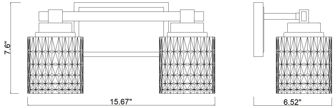 Z-Lite Jacqueline Chrome  2 Light Vanity with Clear Diamond Glass Shade