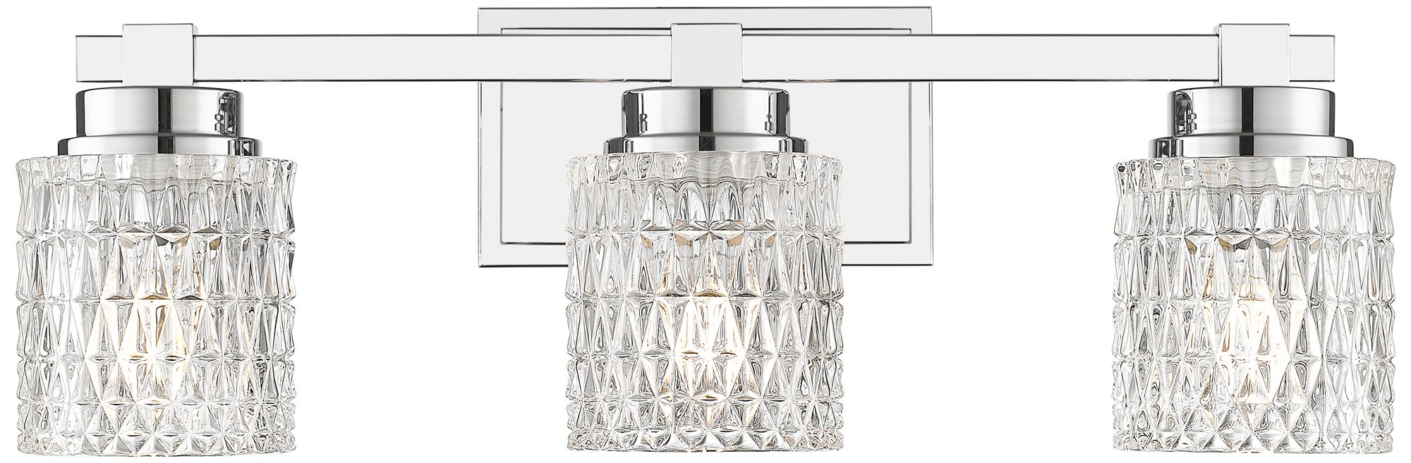 Image 4 Z-Lite Jacqueline Chrome  3 Light Vanity with Clear Diamond Glass Shade more views