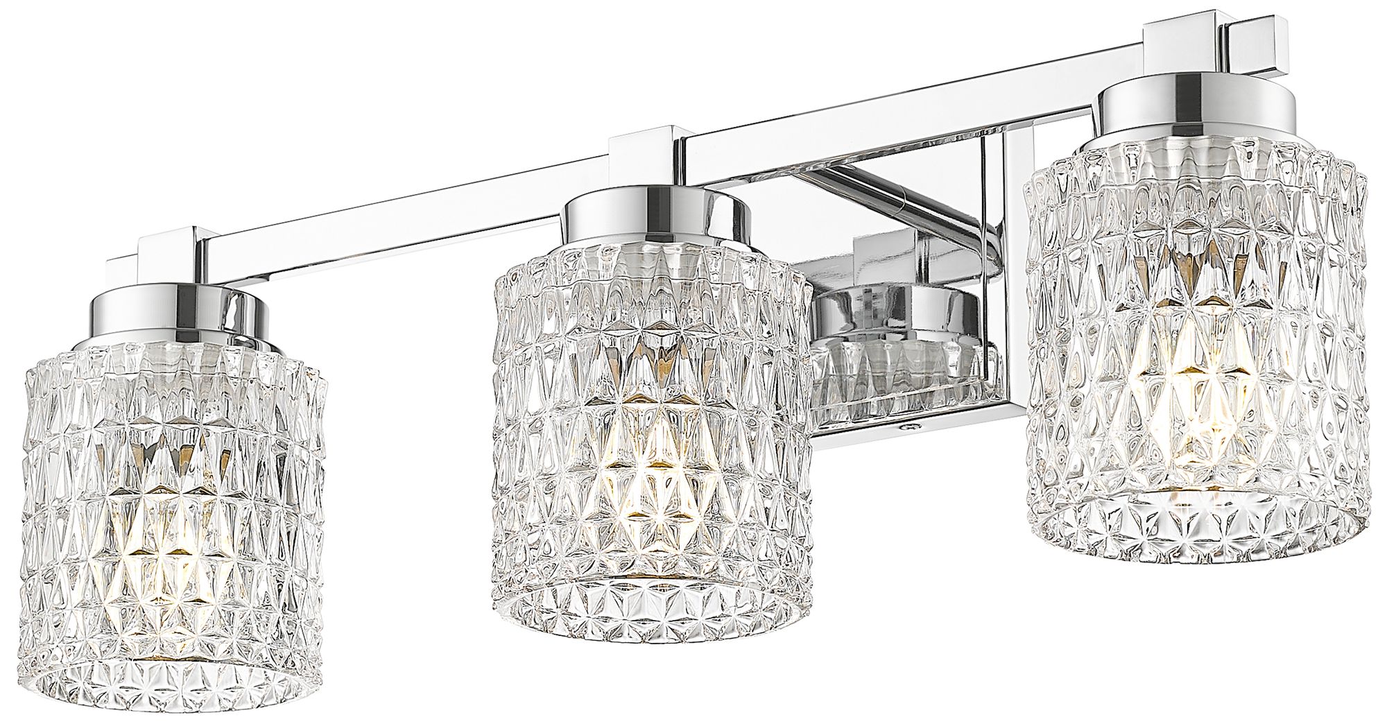 Image 5 Z-Lite Jacqueline Chrome  3 Light Vanity with Clear Diamond Glass Shade more views