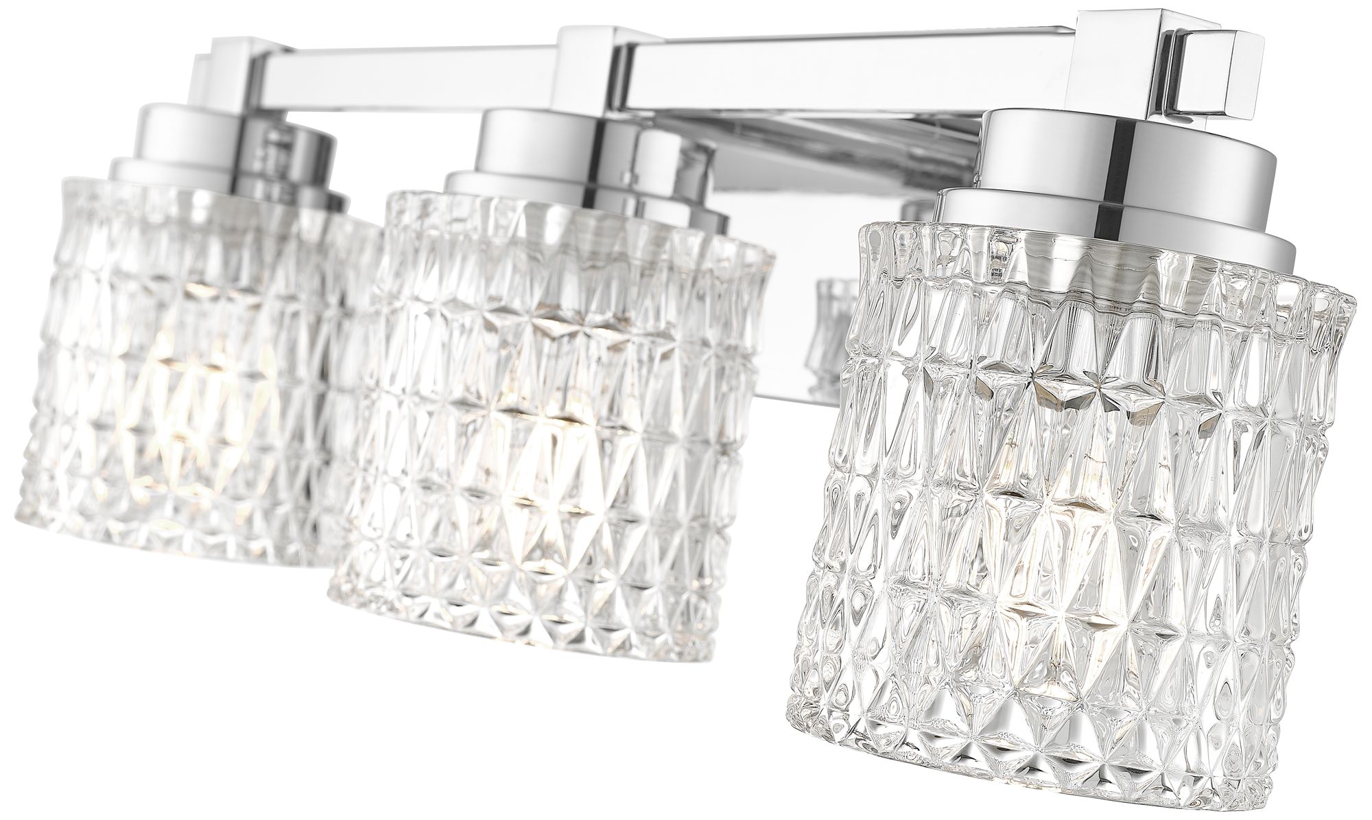 Image 6 Z-Lite Jacqueline Chrome  3 Light Vanity with Clear Diamond Glass Shade more views
