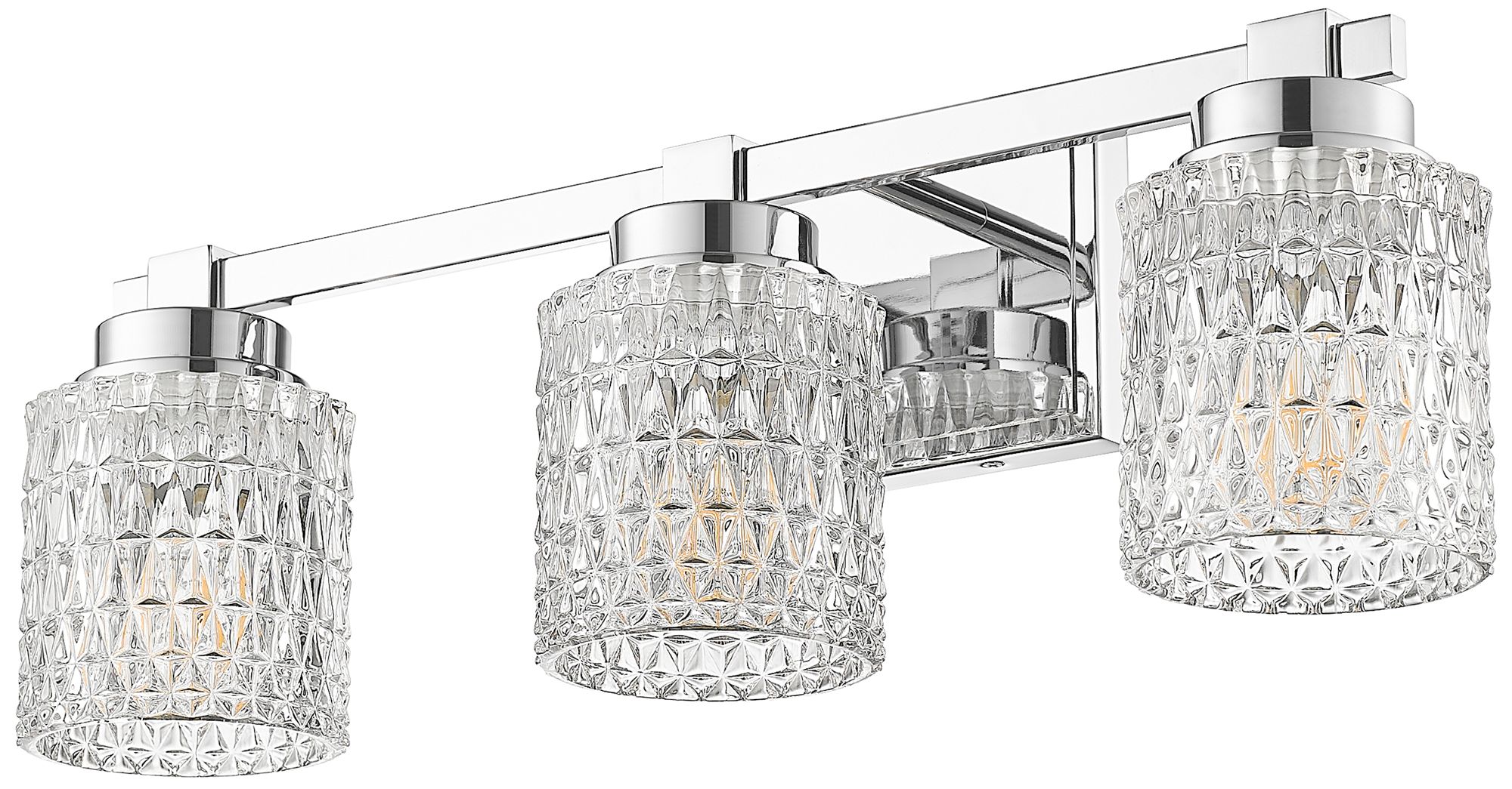 Image 7 Z-Lite Jacqueline Chrome  3 Light Vanity with Clear Diamond Glass Shade more views