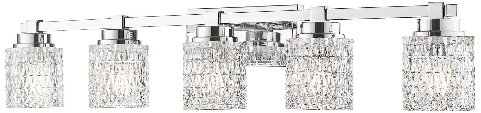 Image 2 Z-Lite Jacqueline Chrome  5 Light Vanity with Clear Diamond Glass Shade