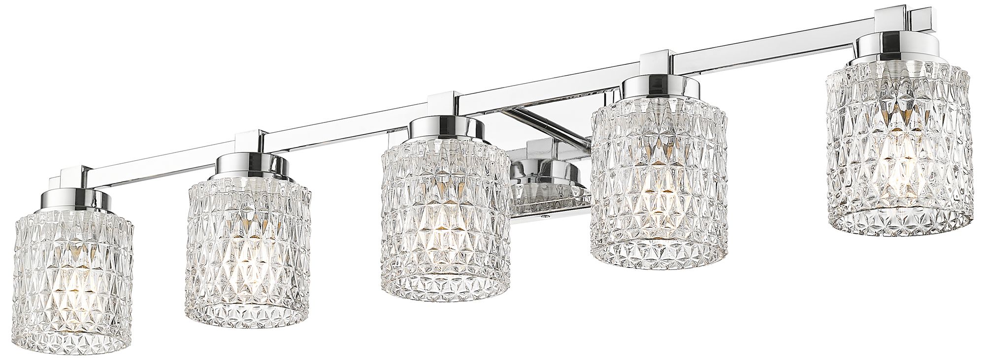 Image 5 Z-Lite Jacqueline Chrome  5 Light Vanity with Clear Diamond Glass Shade more views