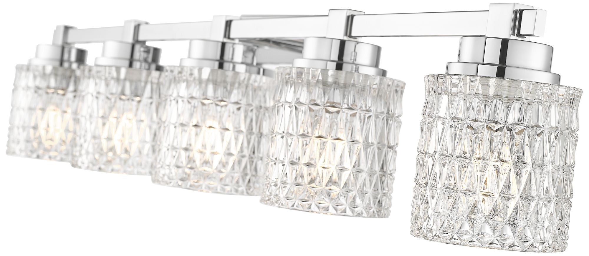 Image 6 Z-Lite Jacqueline Chrome  5 Light Vanity with Clear Diamond Glass Shade more views