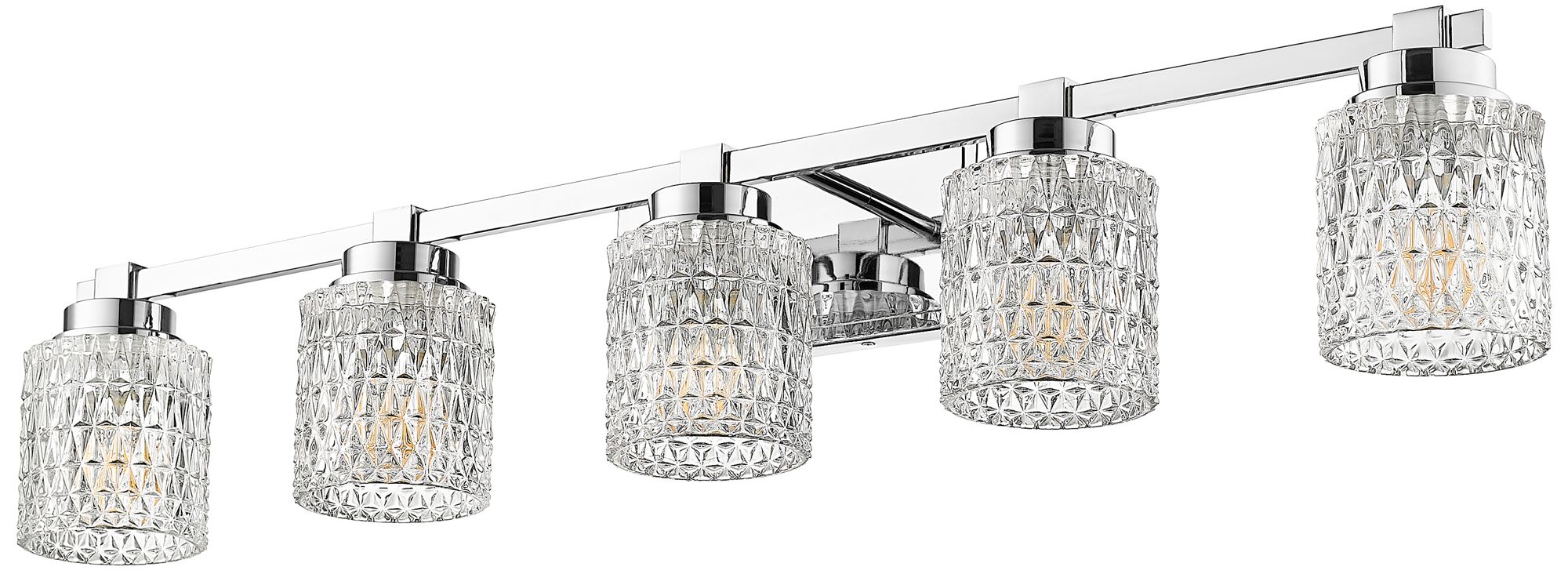 Image 7 Z-Lite Jacqueline Chrome  5 Light Vanity with Clear Diamond Glass Shade more views