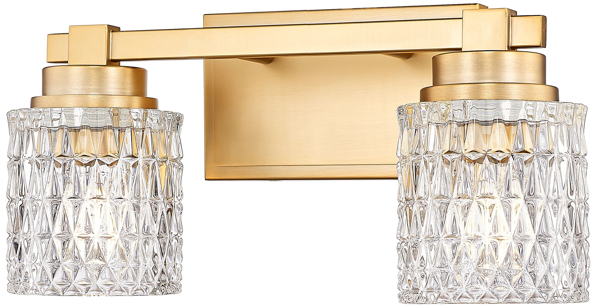 Z-Lite Jacqueline Gold 2 Light Vanity with Clear Diamond Glass Shade