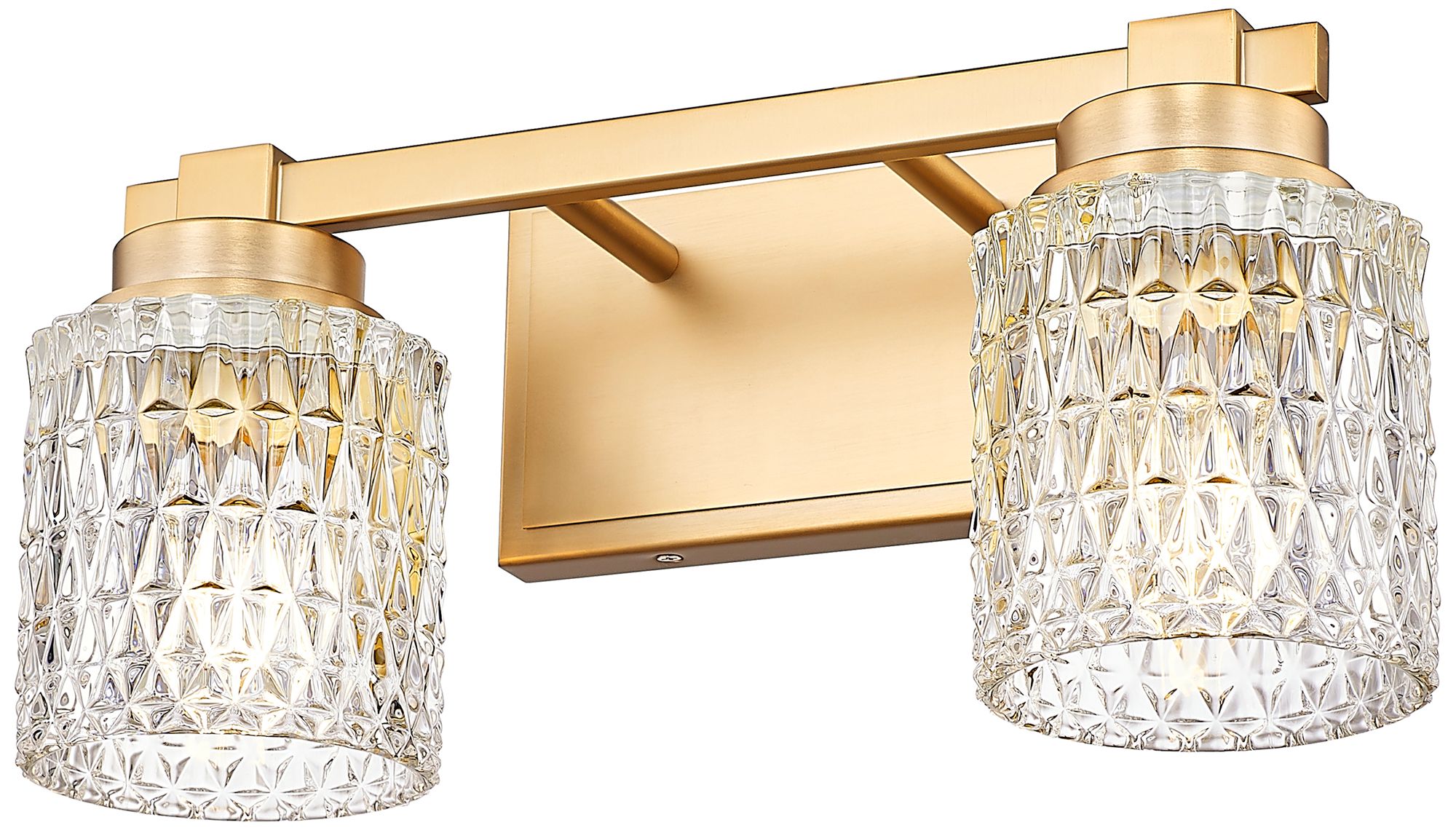 Image 5 Z-Lite Jacqueline Gold 2 Light Vanity with Clear Diamond Glass Shade more views
