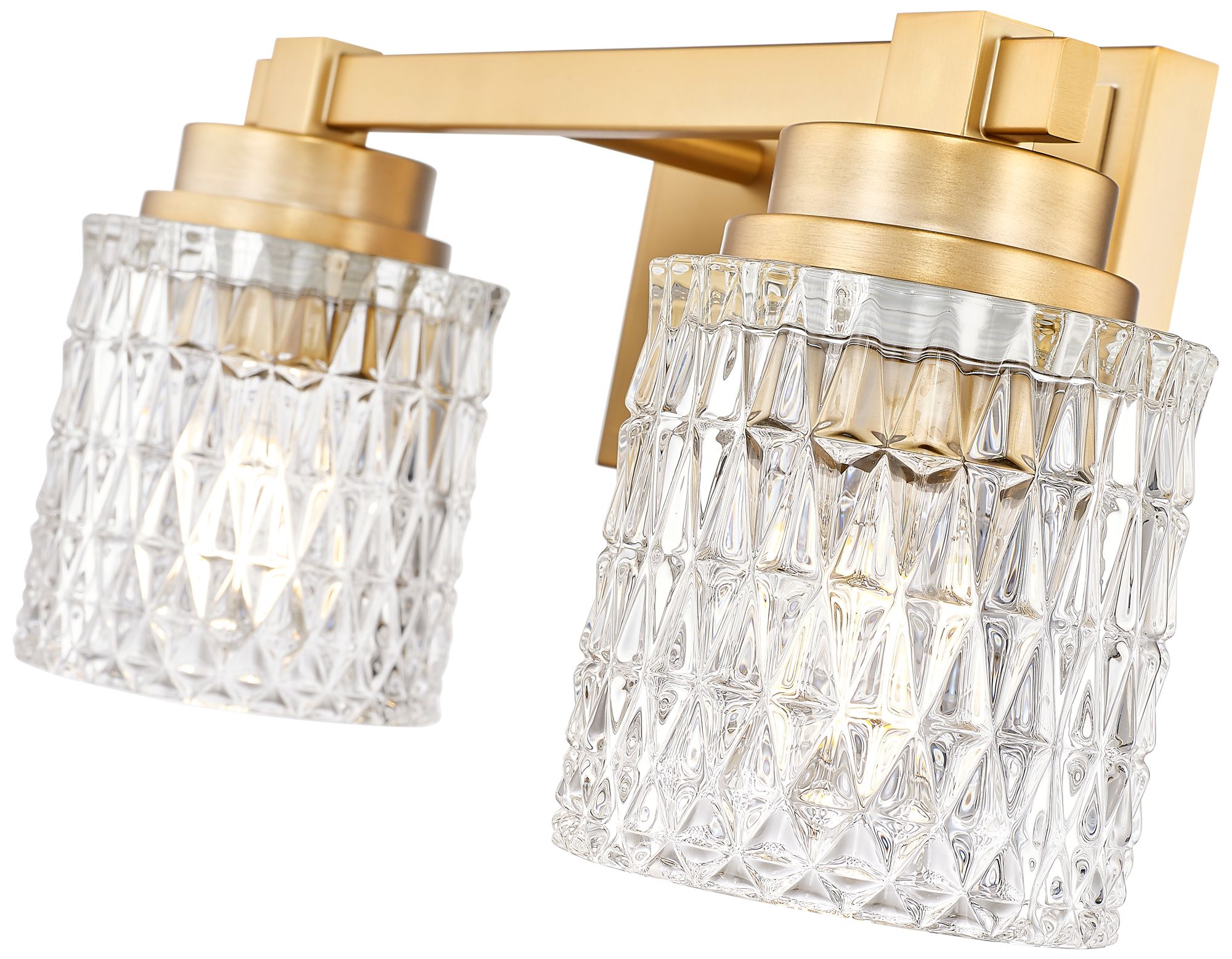 Image 6 Z-Lite Jacqueline Gold 2 Light Vanity with Clear Diamond Glass Shade more views