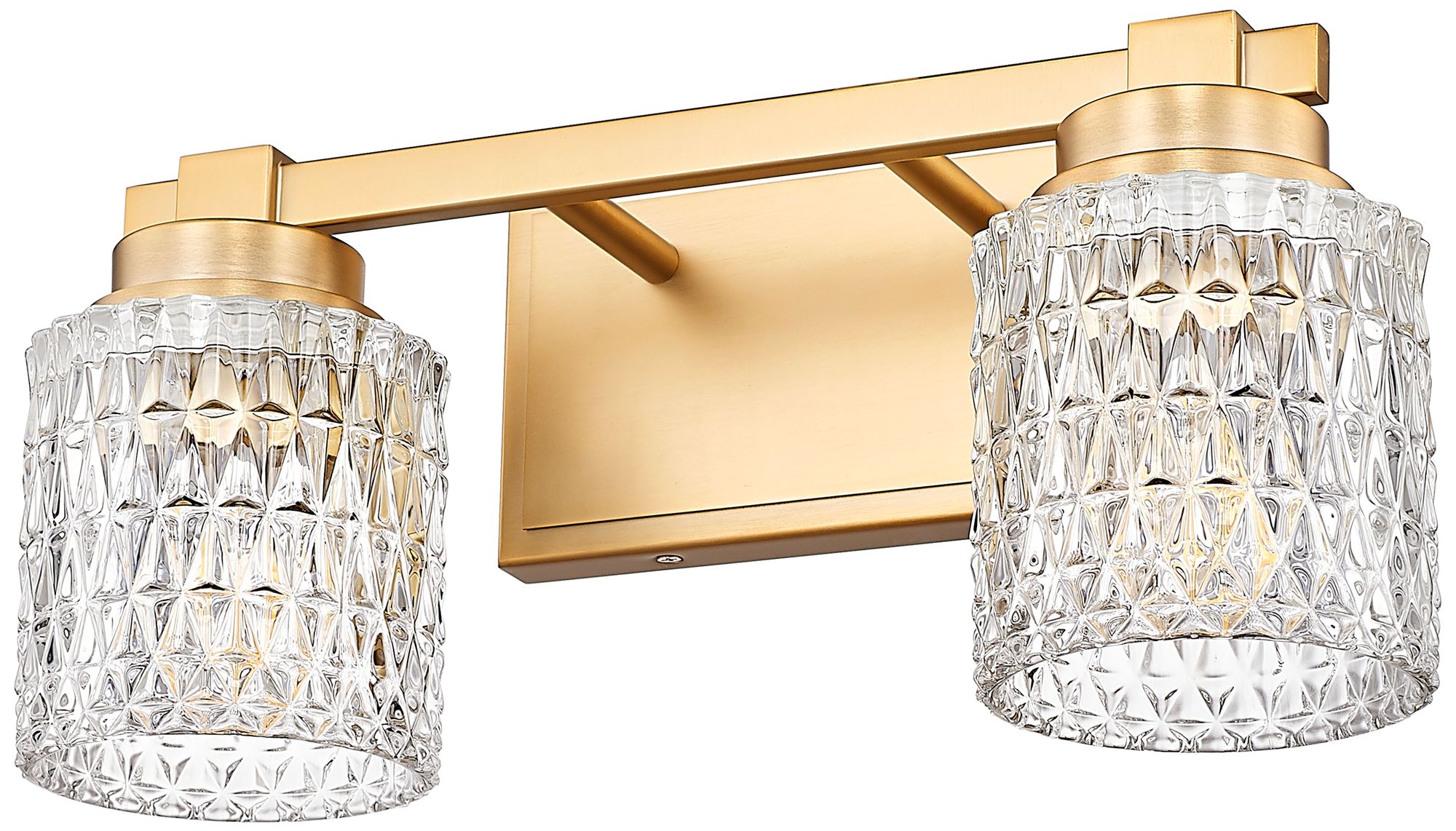 Image 7 Z-Lite Jacqueline Gold 2 Light Vanity with Clear Diamond Glass Shade more views