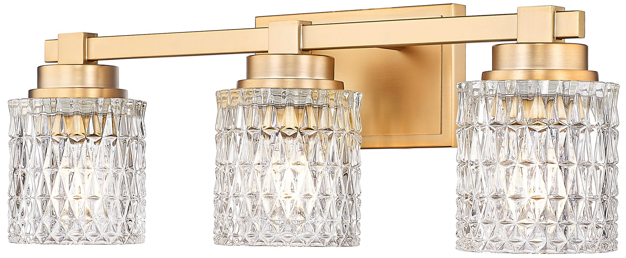 Z-Lite Jacqueline Gold 3 Light Vanity with Clear Diamond Glass Shade