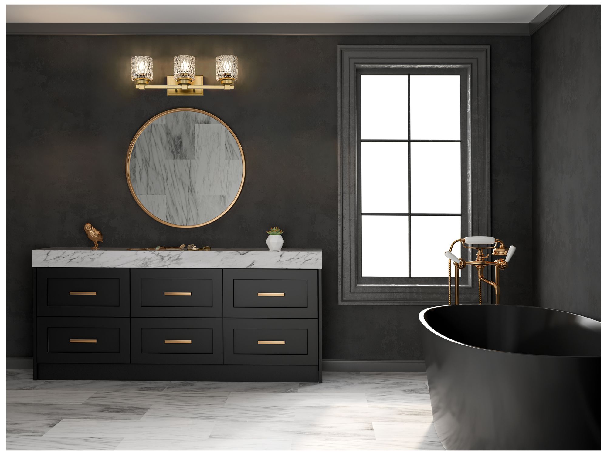 Image 3 Z-Lite Jacqueline Gold 3 Light Vanity with Clear Diamond Glass Shade more views