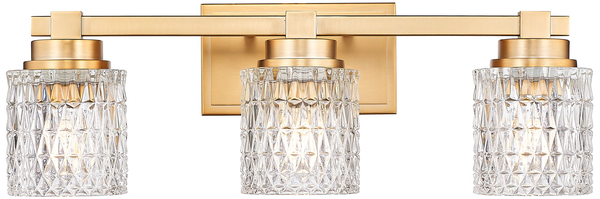 Image 4 Z-Lite Jacqueline Gold 3 Light Vanity with Clear Diamond Glass Shade more views