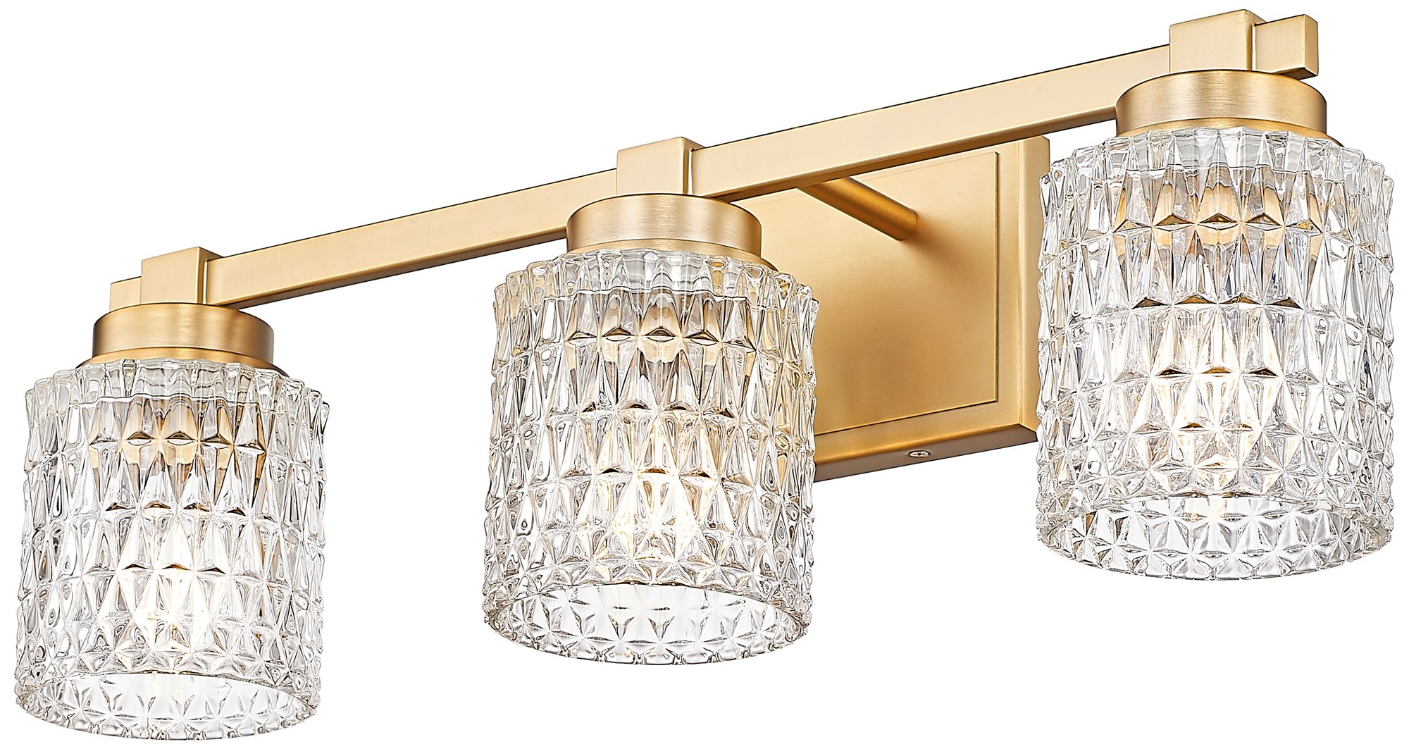 Image 5 Z-Lite Jacqueline Gold 3 Light Vanity with Clear Diamond Glass Shade more views