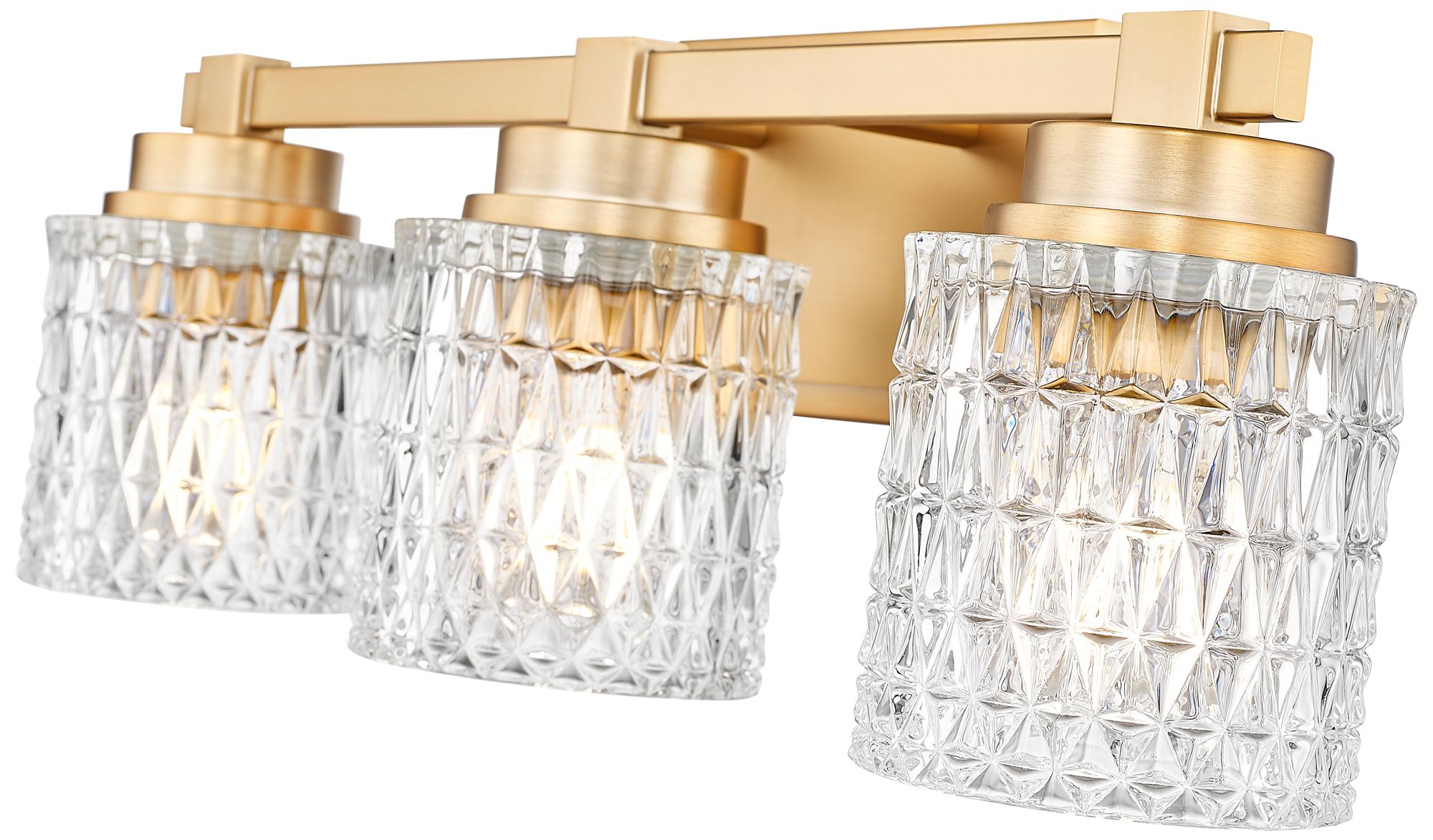 Image 6 Z-Lite Jacqueline Gold 3 Light Vanity with Clear Diamond Glass Shade more views