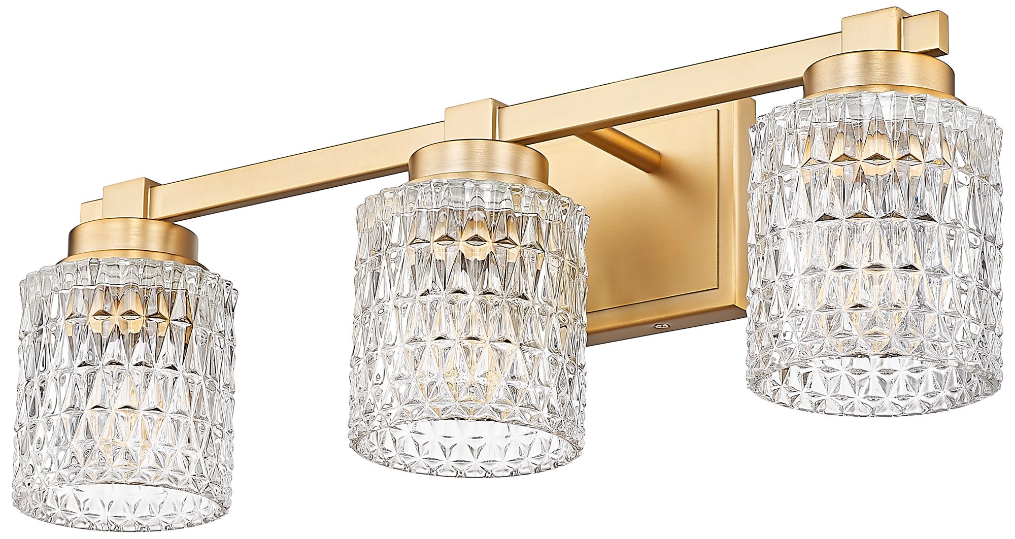 Image 7 Z-Lite Jacqueline Gold 3 Light Vanity with Clear Diamond Glass Shade more views