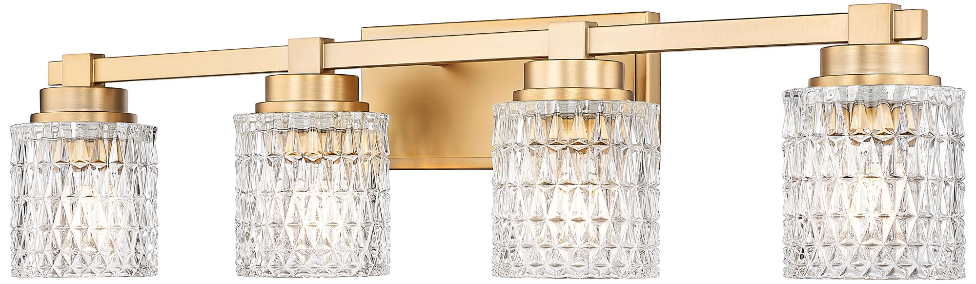Z-Lite Jacqueline Gold 4 Light Vanity with Clear Diamond Glass Shade