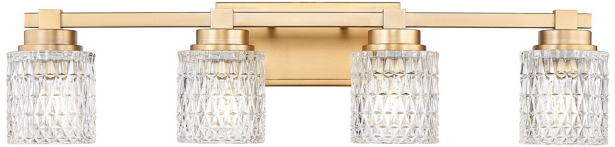 Image 4 Z-Lite Jacqueline Gold 4 Light Vanity with Clear Diamond Glass Shade more views