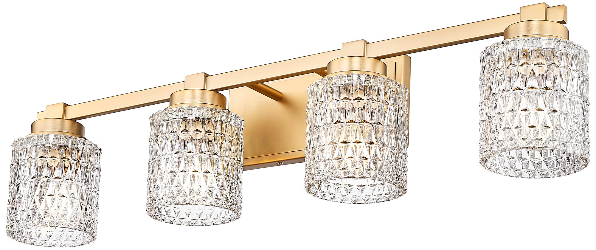 Image 5 Z-Lite Jacqueline Gold 4 Light Vanity with Clear Diamond Glass Shade more views