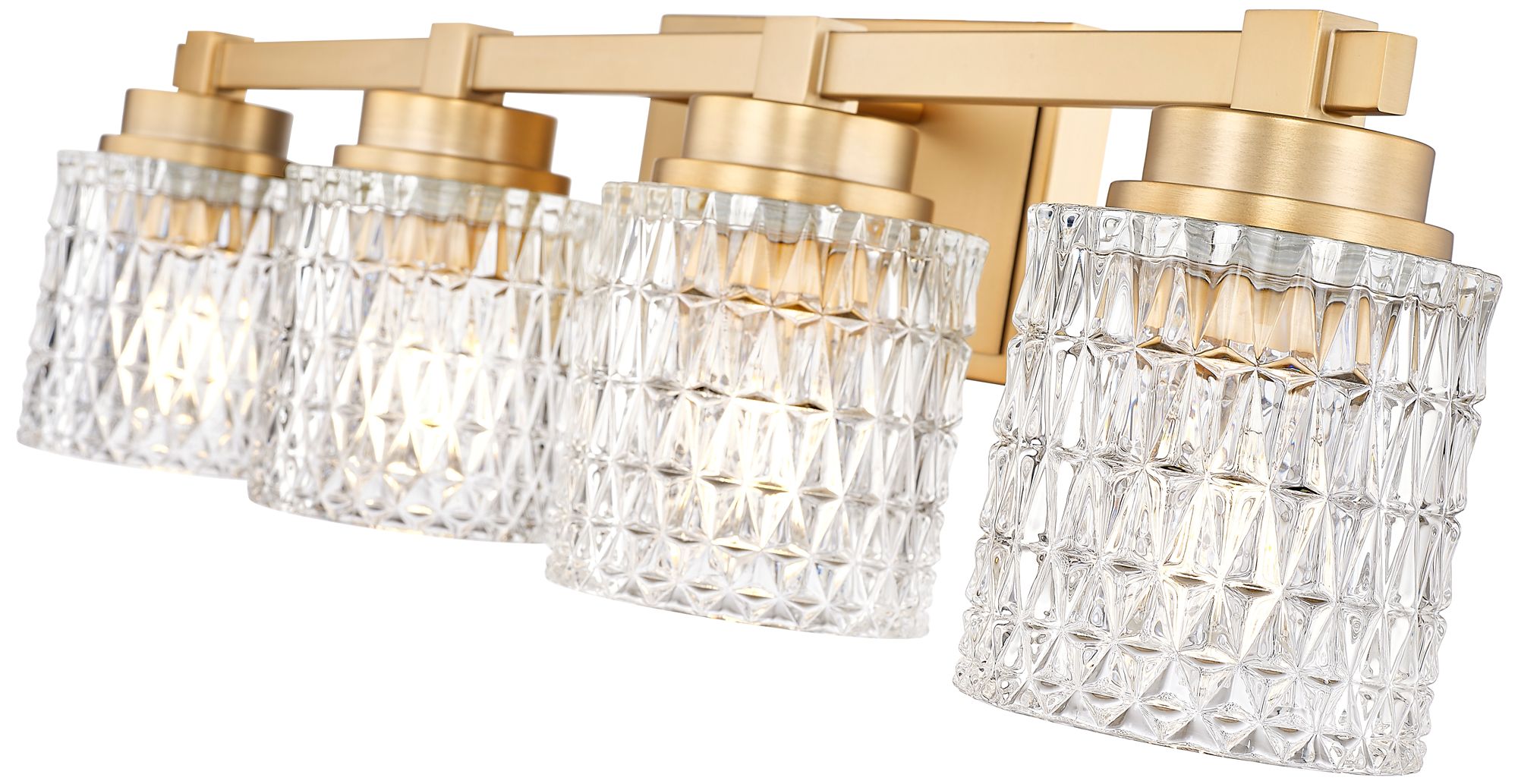 Image 6 Z-Lite Jacqueline Gold 4 Light Vanity with Clear Diamond Glass Shade more views