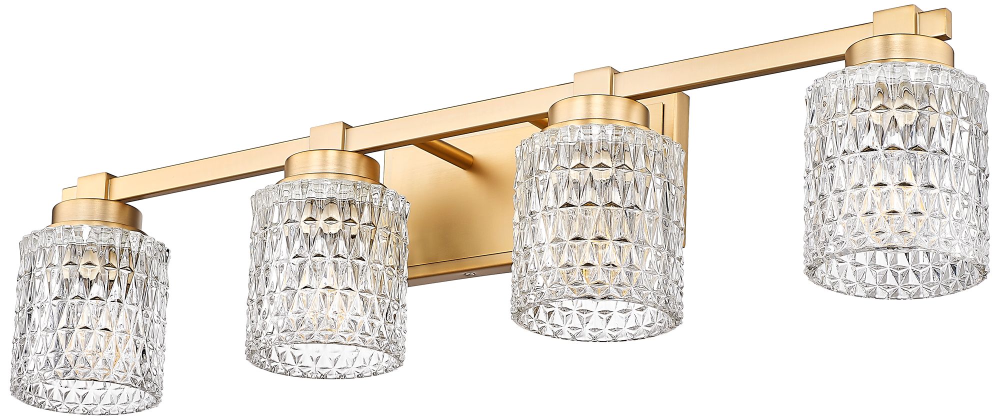 Image 7 Z-Lite Jacqueline Gold 4 Light Vanity with Clear Diamond Glass Shade more views