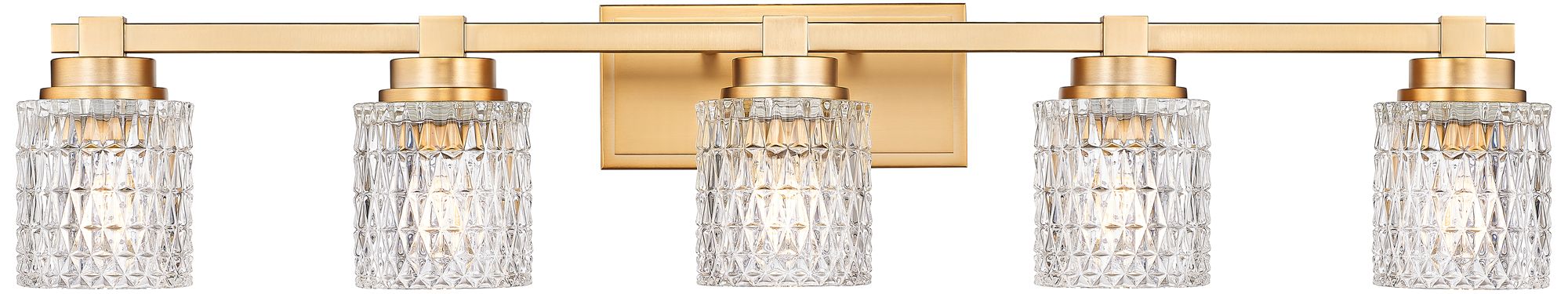 Image 4 Z-Lite Jacqueline Modern Gold 5 Light Vanity with Clear Diamond Glass Shade more views
