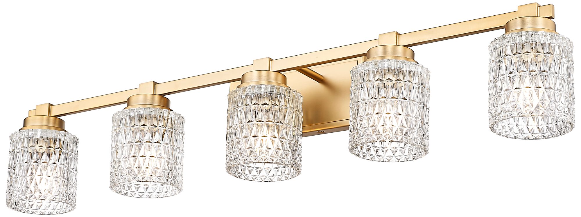 Image 5 Z-Lite Jacqueline Modern Gold 5 Light Vanity with Clear Diamond Glass Shade more views