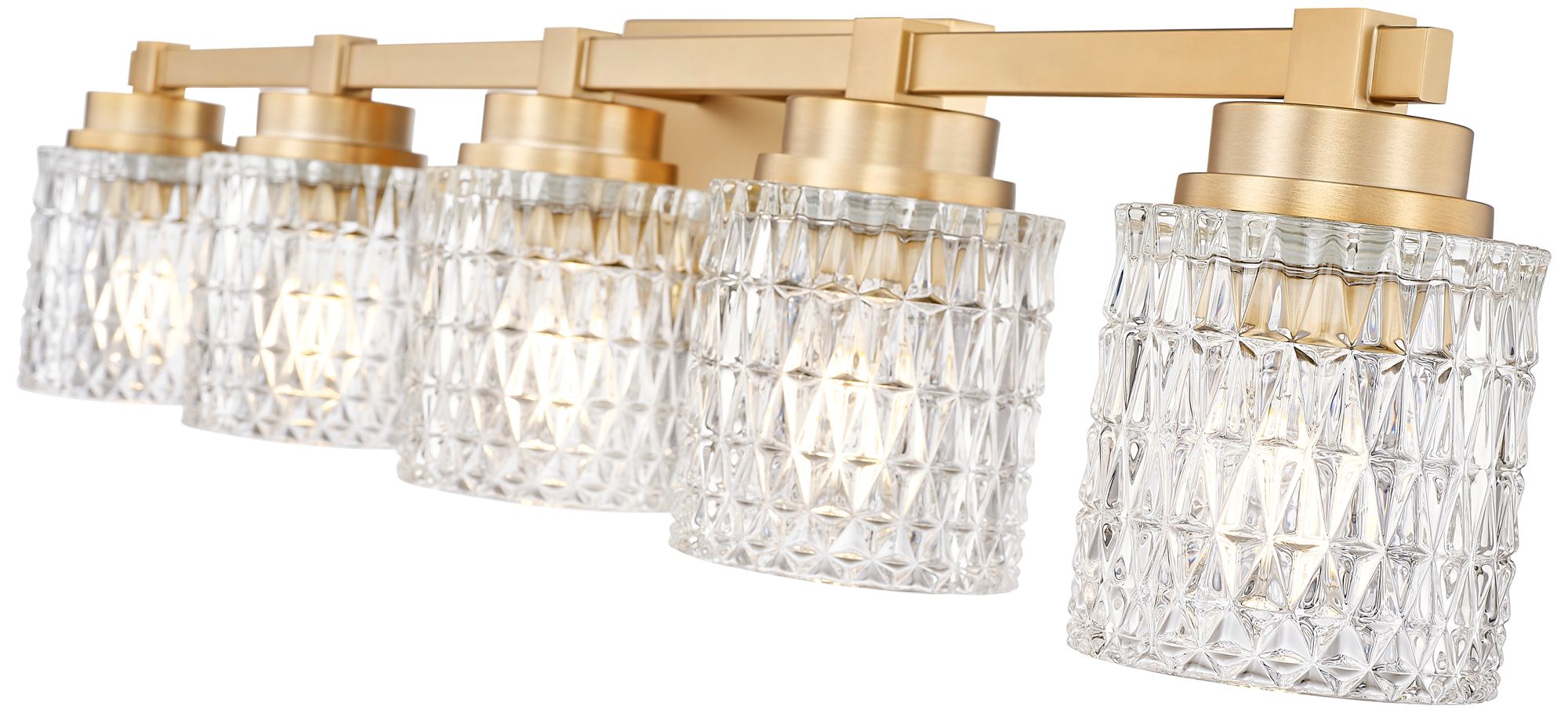 Image 6 Z-Lite Jacqueline Modern Gold 5 Light Vanity with Clear Diamond Glass Shade more views