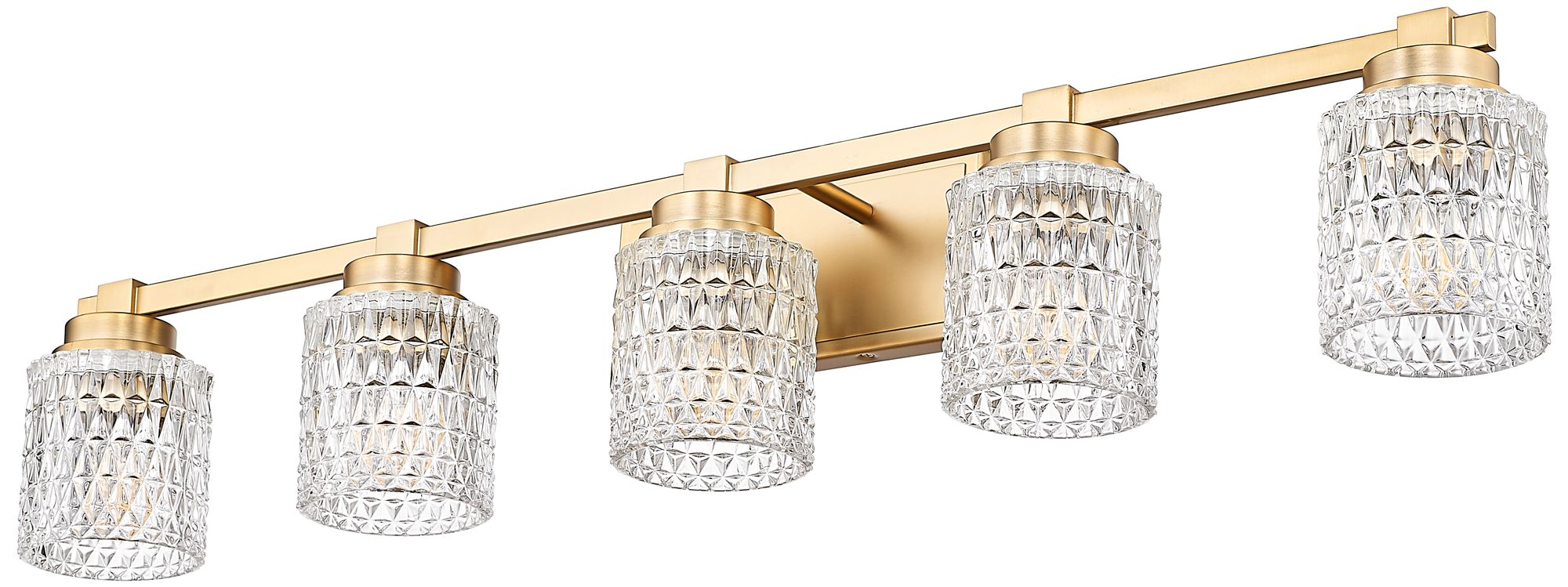 Image 7 Z-Lite Jacqueline Modern Gold 5 Light Vanity with Clear Diamond Glass Shade more views
