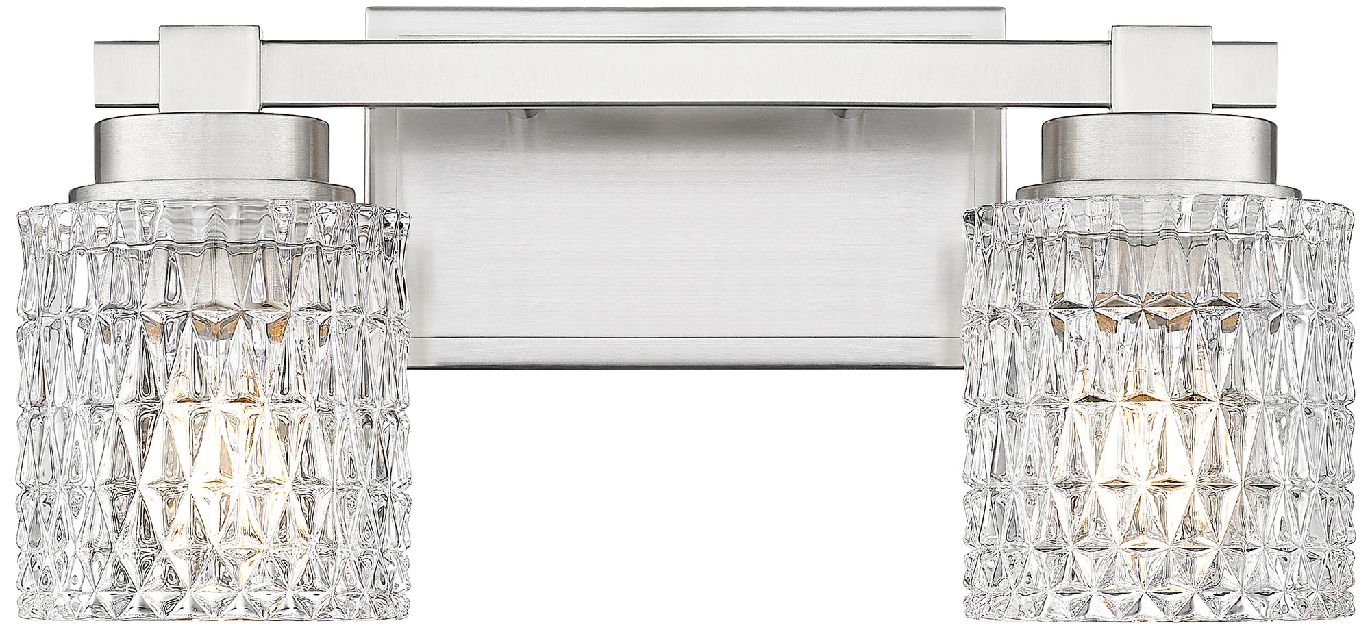 Image 4 Z-Lite Jacqueline Nickel 2 Light Vanity with Clear Diamond Glass Shade more views