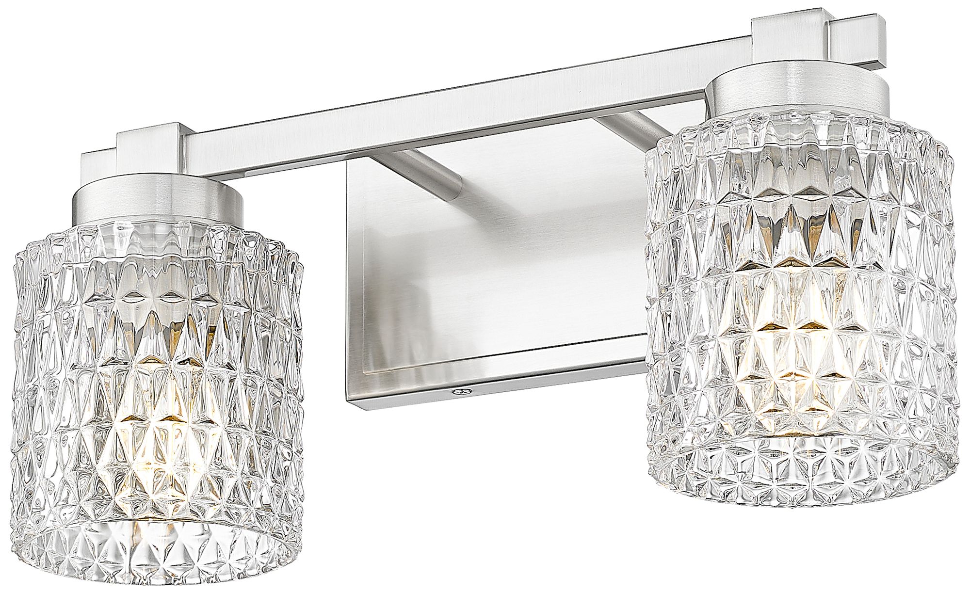 Image 5 Z-Lite Jacqueline Nickel 2 Light Vanity with Clear Diamond Glass Shade more views