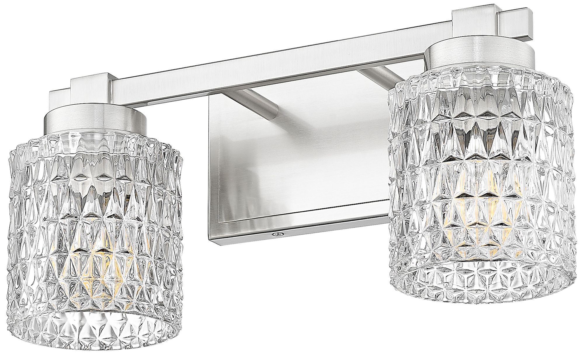 Image 7 Z-Lite Jacqueline Nickel 2 Light Vanity with Clear Diamond Glass Shade more views