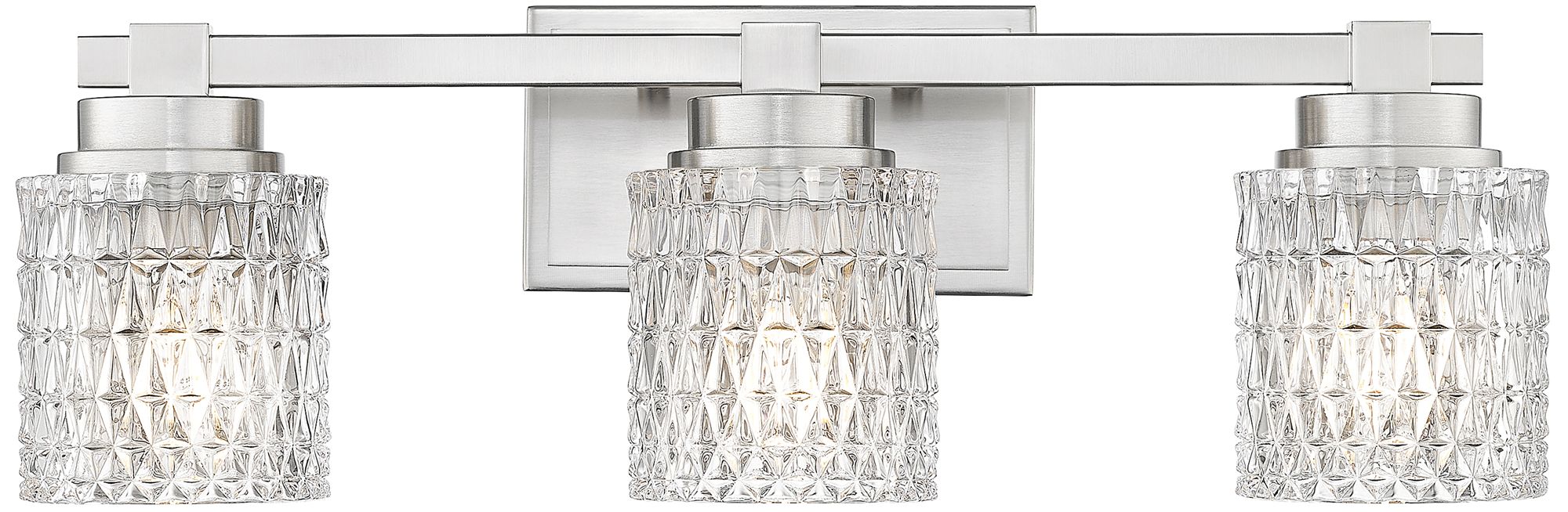 Image 4 Z-Lite Jacqueline  Nickel 3 Light Vanity with Clear Diamond Glass Shade more views