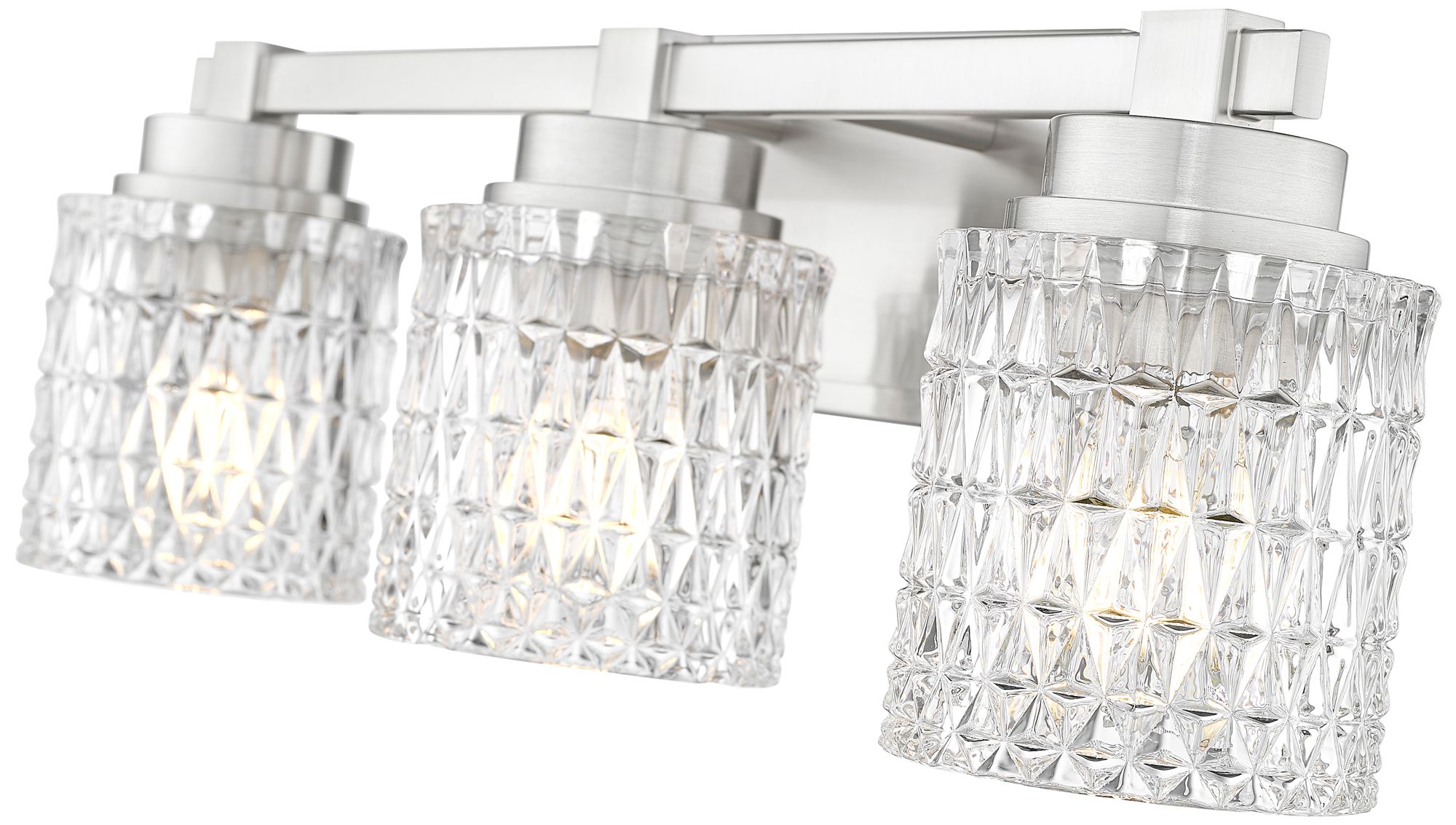 Image 6 Z-Lite Jacqueline  Nickel 3 Light Vanity with Clear Diamond Glass Shade more views