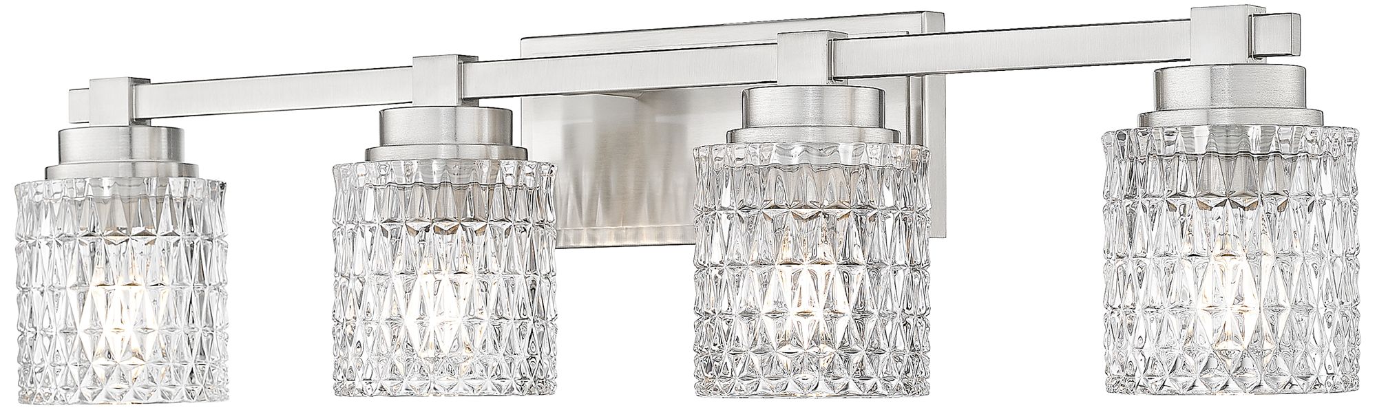 Image 2 Z-Lite Jacqueline Nickel 4 Light Vanity with Clear Diamond Glass Shade