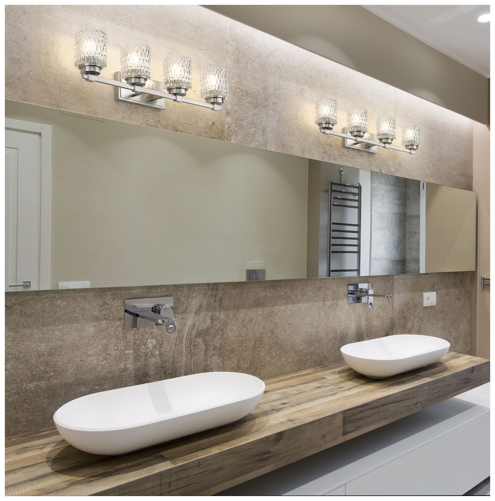 Image 3 Z-Lite Jacqueline Nickel 4 Light Vanity with Clear Diamond Glass Shade more views