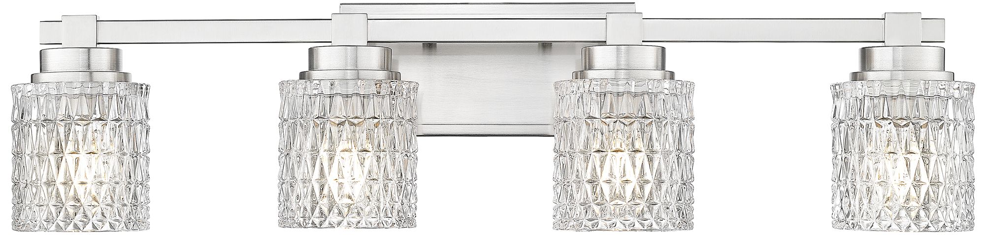 Image 4 Z-Lite Jacqueline Nickel 4 Light Vanity with Clear Diamond Glass Shade more views