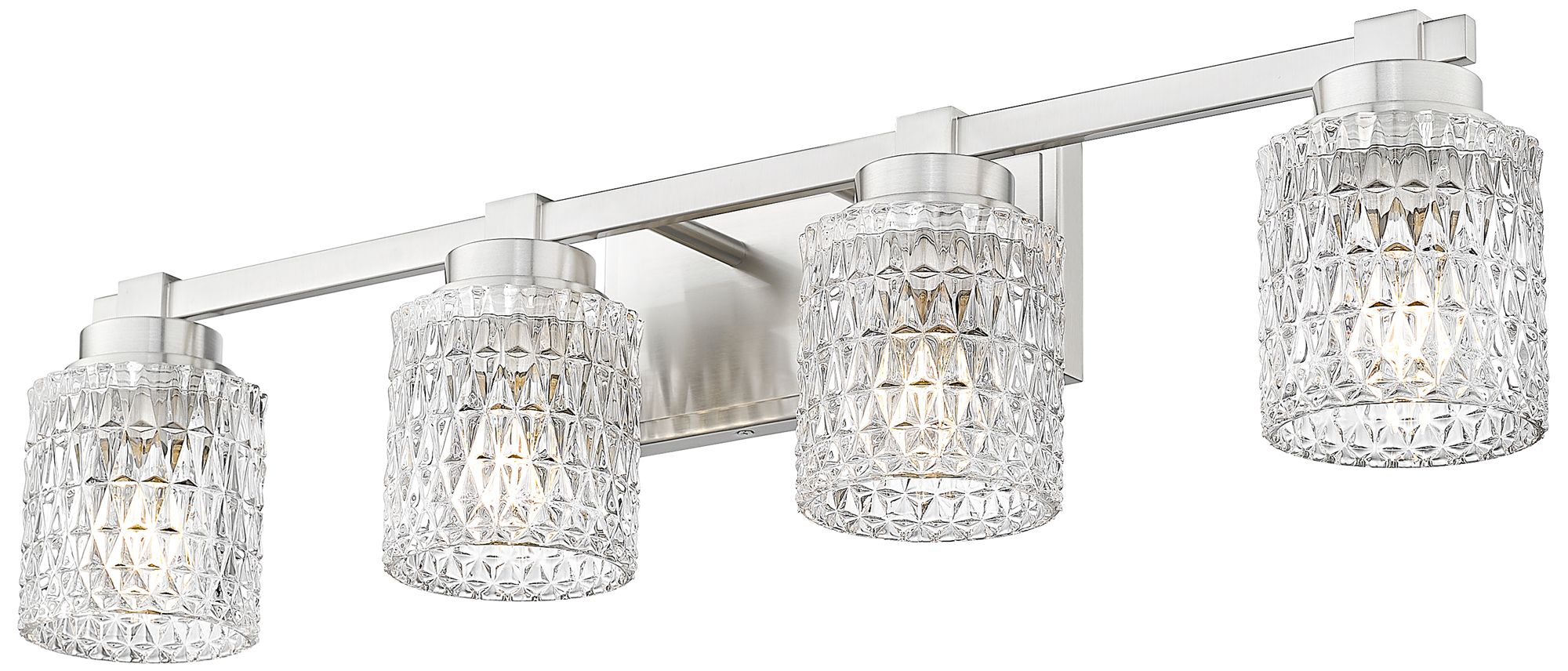 Image 5 Z-Lite Jacqueline Nickel 4 Light Vanity with Clear Diamond Glass Shade more views