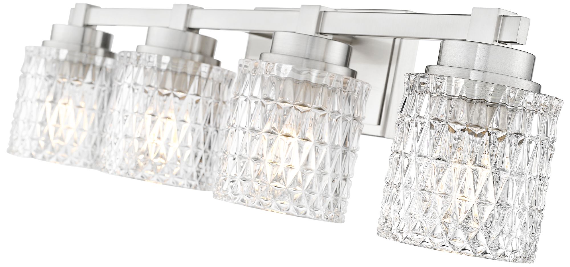Image 6 Z-Lite Jacqueline Nickel 4 Light Vanity with Clear Diamond Glass Shade more views