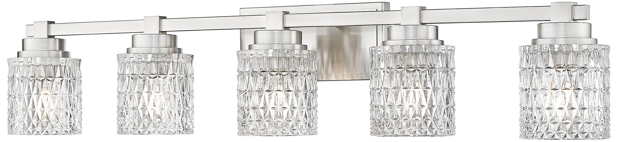 Z-Lite Jacqueline Nickel 5 Light Vanity with Clear Diamond Glass Shade