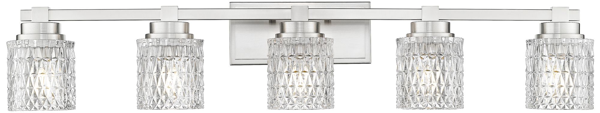 Image 4 Z-Lite Jacqueline Nickel 5 Light Vanity with Clear Diamond Glass Shade more views