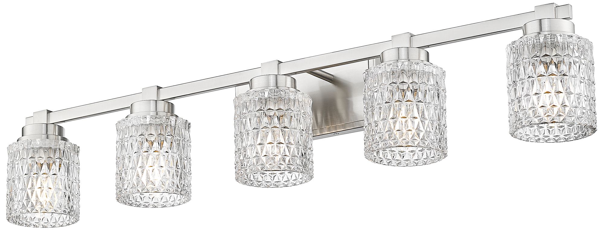 Image 5 Z-Lite Jacqueline Nickel 5 Light Vanity with Clear Diamond Glass Shade more views