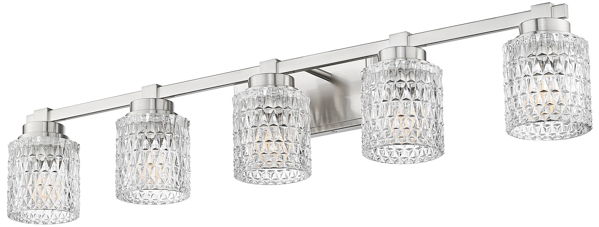 Image 7 Z-Lite Jacqueline Nickel 5 Light Vanity with Clear Diamond Glass Shade more views