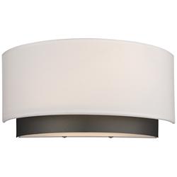 Z-Lite Jade 6 3/4" High Factory Bronze and Linen Shade Wall Sconce