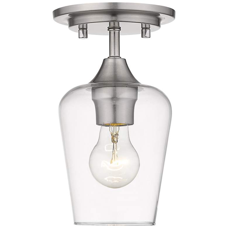 Image 2 Z-Lite Joliet 1 Light Flush Mount in Brushed Nickel