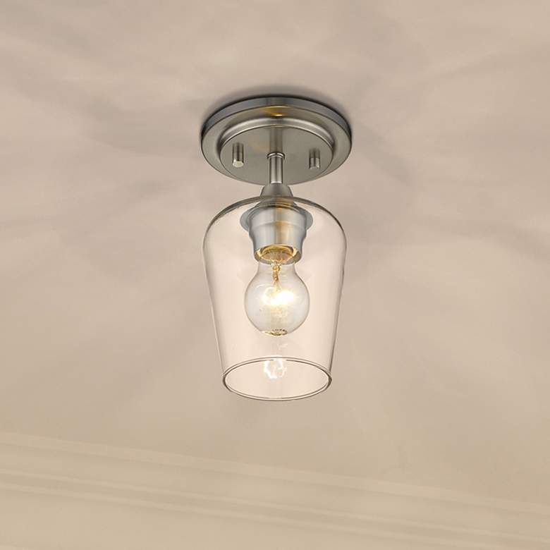Image 1 Z-Lite Joliet 1 Light Flush Mount in Brushed Nickel